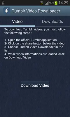 Tumblr Video Downloader android App screenshot 1